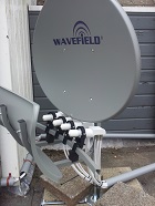 Satelliet tv installatie met 4 TV aansluitingen